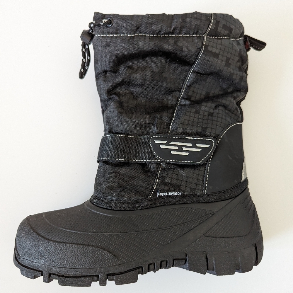 Hot Paws Kids' Winter Snow Boots, Black Camouflage - Size 4